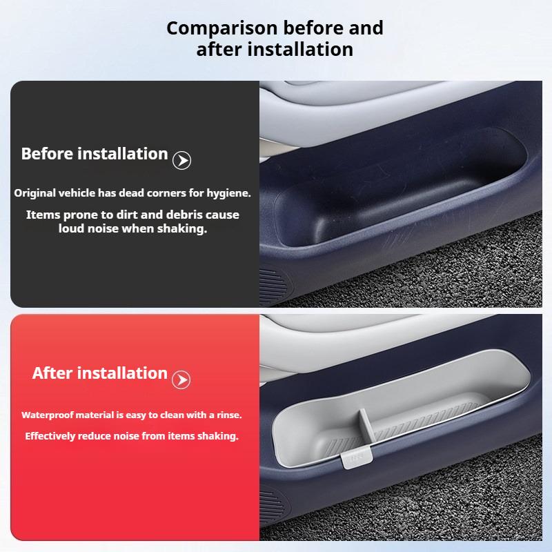 For Leapmotor B03X A10 Door Storage Bin Storage Box Under The Door Slot Waterproof Protective Pad Car Interior Accessories