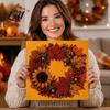 Indoor Harvest Style Decor Pumpkin Faux Pearl Art Kit Fall Wreath Painting Autumn Sparkling Ornaments 3D Bead Craft Kit for Adults Beginners