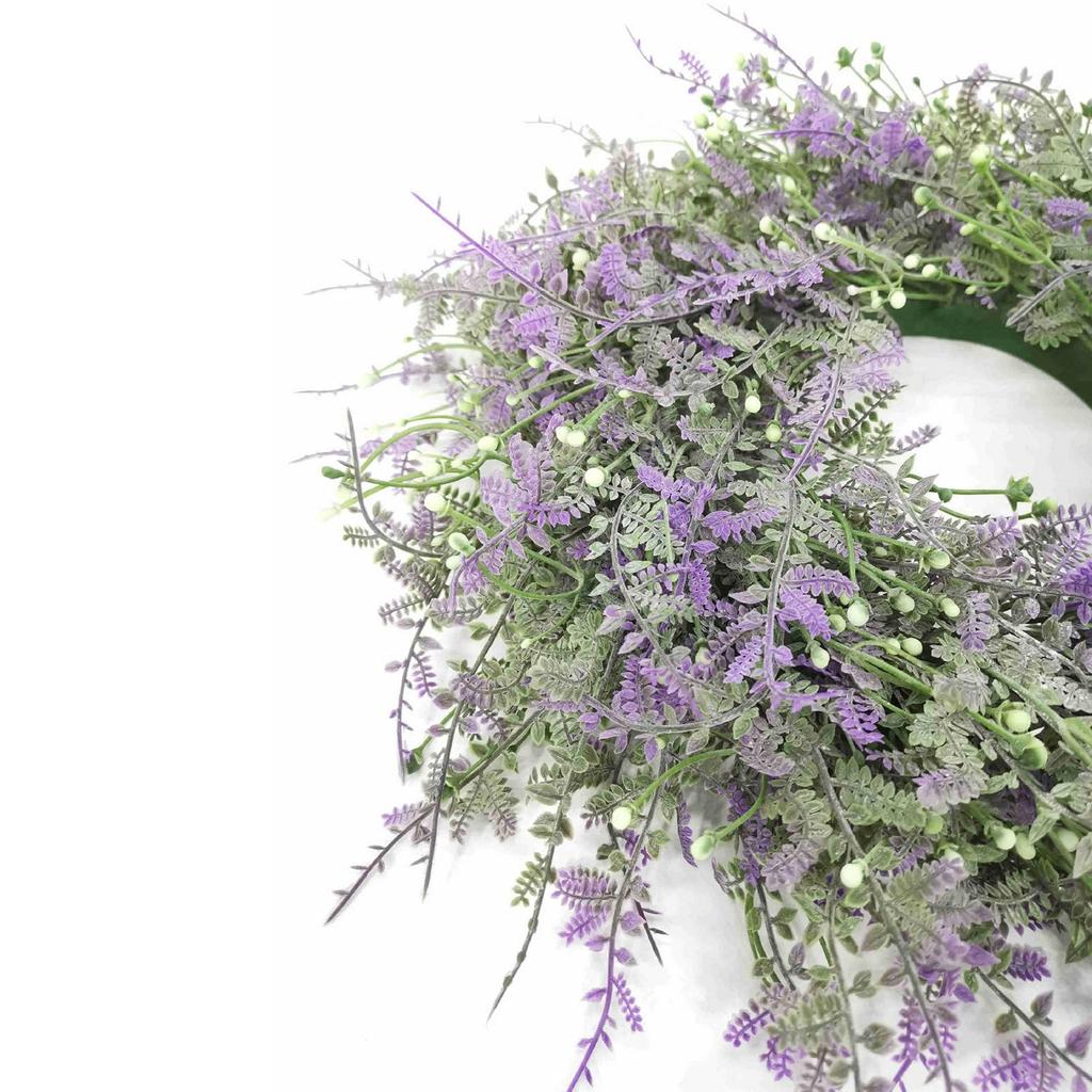 Artificial Lavender Wreath 18inch Large Purple Leaf Wreath for Festival Celebration Front Door Wall Window Party Decor