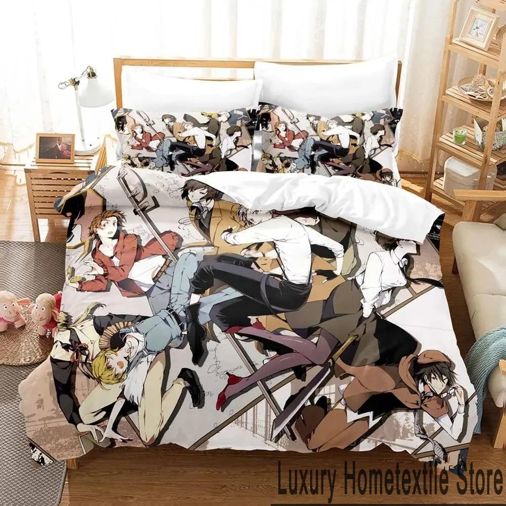 Аниме Bungo Stray Dogs Комплект постельного белья для мальчиков и девочек Twin Queen King Size Пододеяльник Наволочка Кровать для мальчиков Взрослый Домашний текстиль