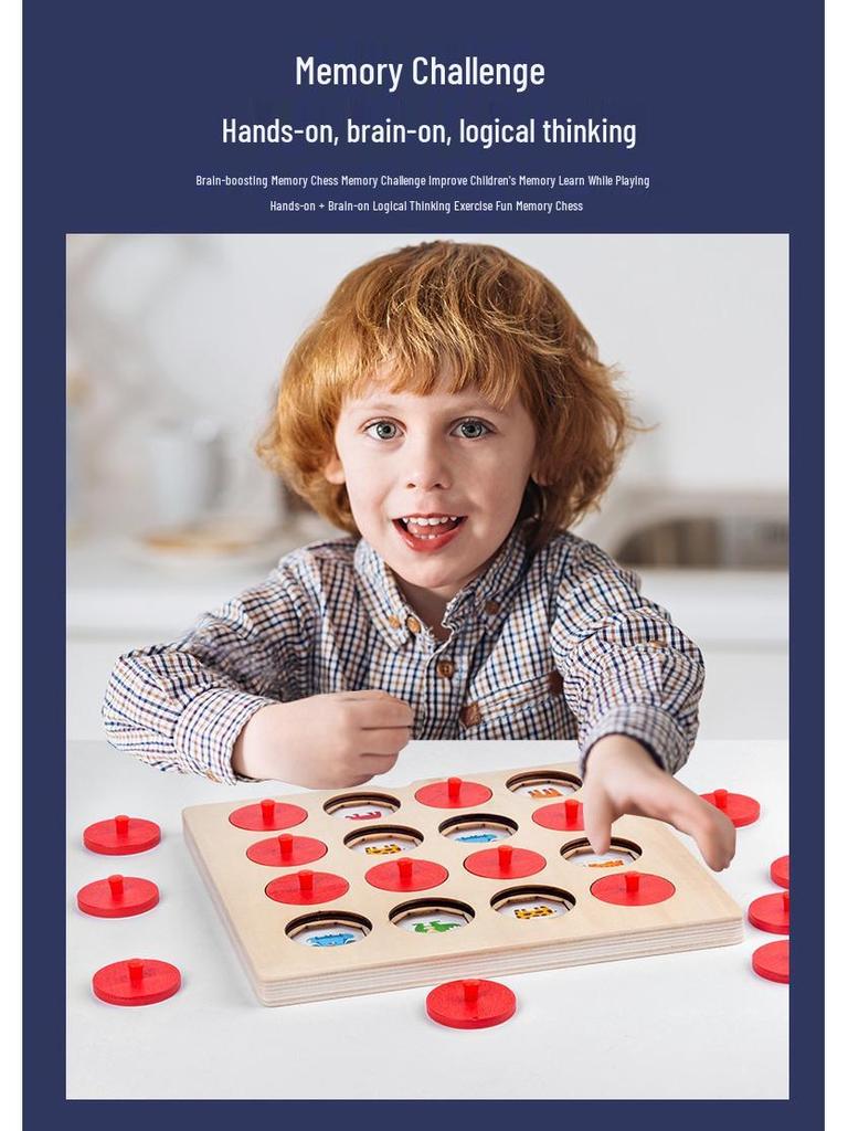 Montessori Wooden Memory Game for Toddlers: Cognitive & Concentration Training Toy
