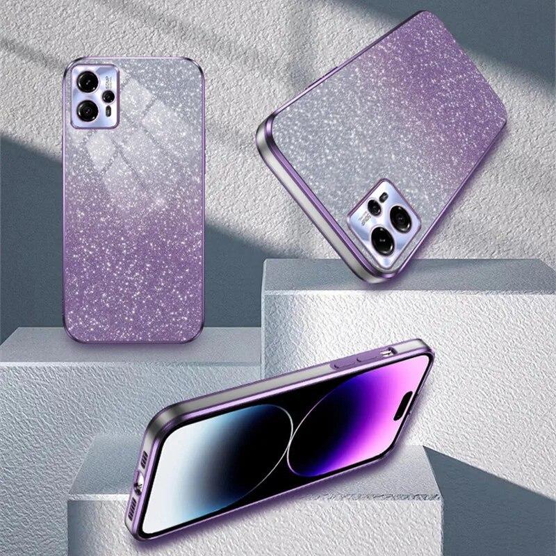 Роскошный чехол с градиентным блестящим покрытием для Moto G13 G23 G30 G32 G50 G60 G52 G53 G72 G73 G8 G9 Plus E20 E22 E32, силиконовая задняя крышка