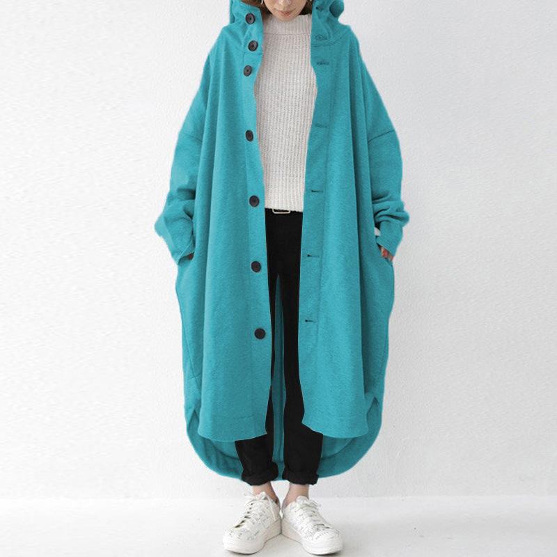 Women's Clothing Windbreaker Coats Coats European and American Coats Women's Hooded Mid-Length Coats