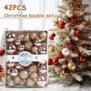 42Pcs 3/4/5cm Christmas Balls Set Glitter Surface Various Pattern Christmas Balls Shatterproof Home Reusable