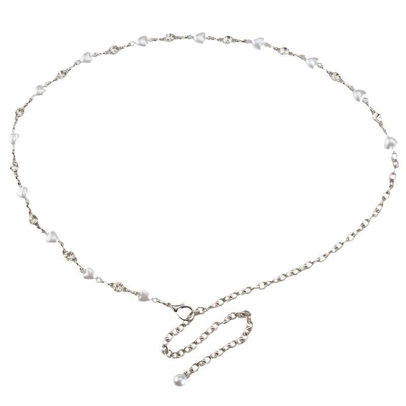 Поясная цепочка женская декоративная жемчужная со стразами инкрустированная модная универсальная цепочка для тела для платья женская