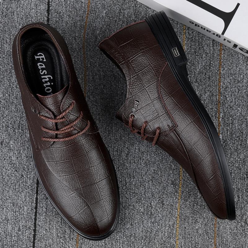 Classic Men Sneakers Lace-up Genuine Leather Casual Shoes Non-slip Oxford Shoes Man Soft Sole Walking Shoe Formal Dress Footwear