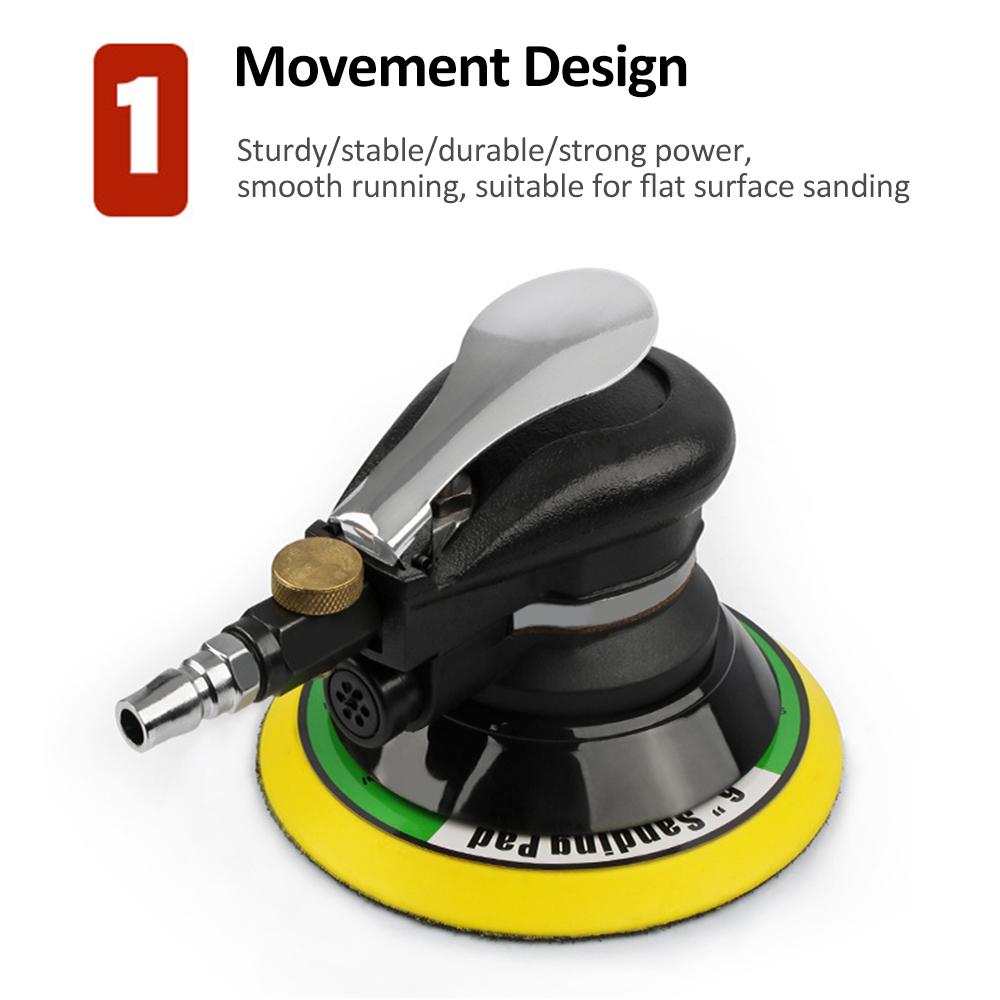5"" Air Random Orbital Sander Heavy Duty Pneumatic Palm Sander Polishing Grinding Sanding for Car