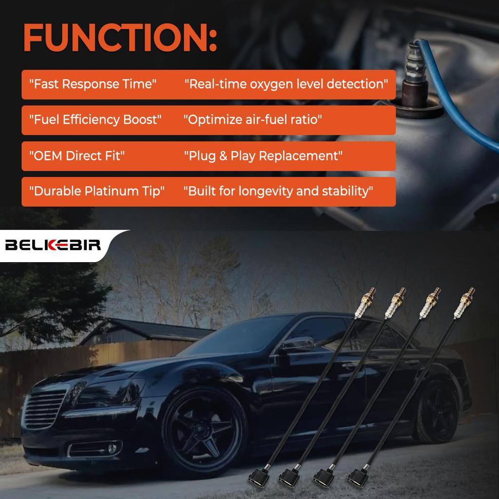 4Pcs Oxygen Sensor Upstream Downstream O2 Sensor Compatible With Chrysler 300 Town & Country, Jeep Grand Cherokee Wrangler, Dodge Durango Dokota