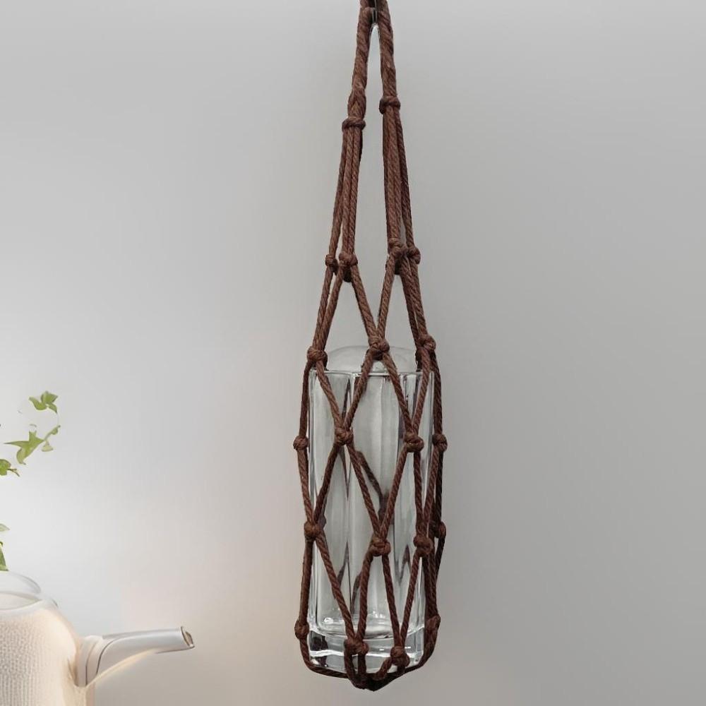 Foldable Bottle Mugs Storage Bag Woven Net Portable Cups Holder Coffee Cup Mesh Bag  Beach