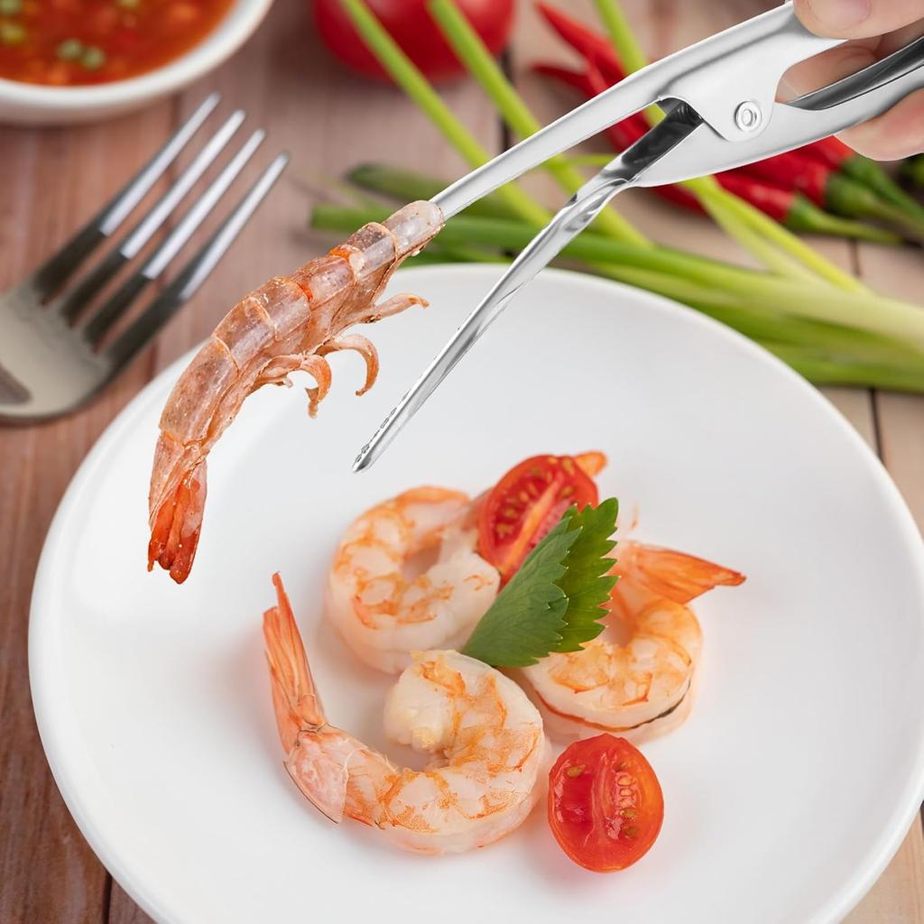 1/2Pcs Shrimp Peeler Stainless Steel Prawn Portable Shrimp Deveiner Tool Peelers Crayfish Cleaning Tool for Easy Prawn Deveining