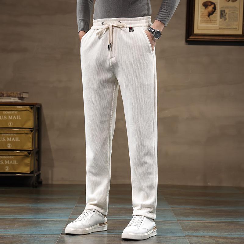 Премиальные мужские ветрозащитные брюки из норкового бархата на весну и осень