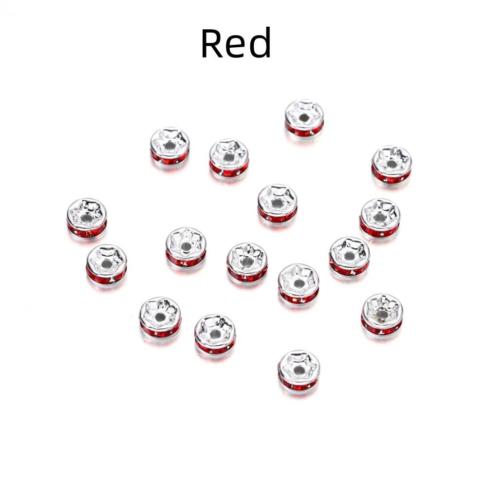 50pcs/lot 4 6 8 10mm Rhinestone Rondelles Crystal Bead Loose Spacer Beads for DIY Jewelry Making Accessories Supplie