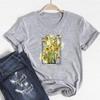 (Asian Size)Clothing Flower Vintage Trend Lovely Casual Short Sleeve Tee Top Fashion T Shirt Women Print Lady Female Graphic T-shirt