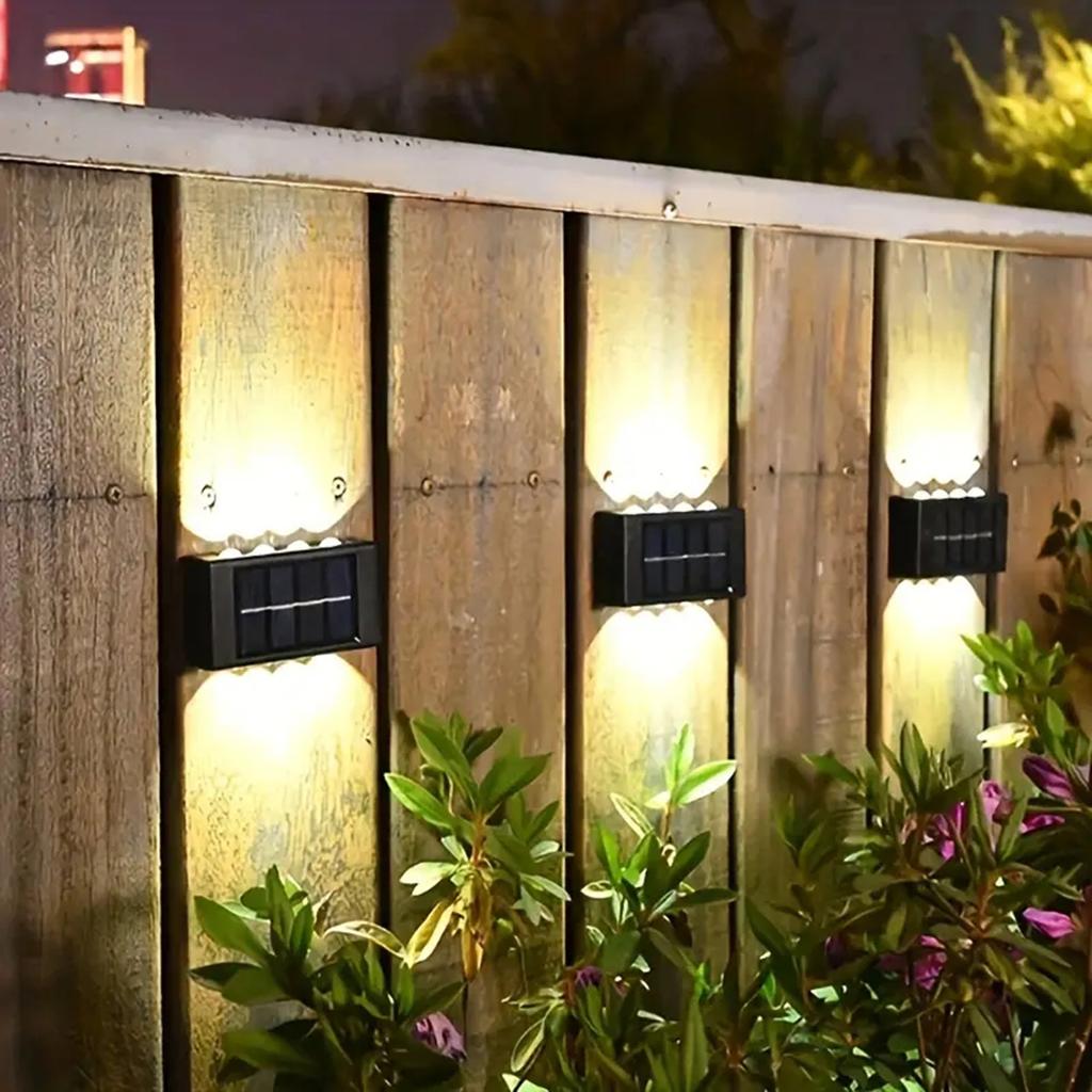1/2pcs Solar Up Down Lights Outdoor Waterproof, Modern Nordic Sconce Illuminate Outside Sunlight Sensor Lamp