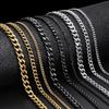 Кубинское звено-цепочка для мужчин и женщин, базовое ожерелье из нержавеющей стали в стиле панк, золото, черный цвет, мужское колье, ювелирные изделия, подарки