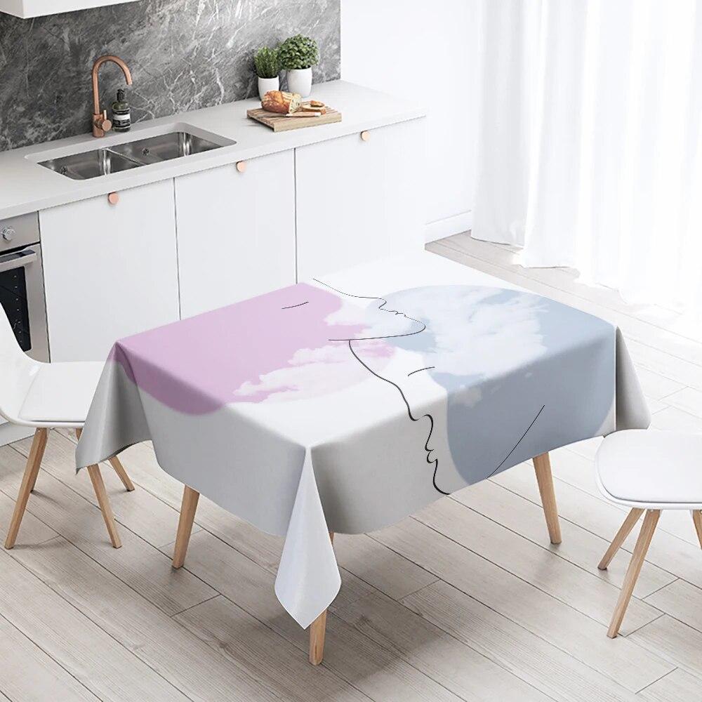 Простая линия скатерть для вечеринки, ресторана, банкета, украшение, анти-пятно, водонепроницаемый домашний стол
