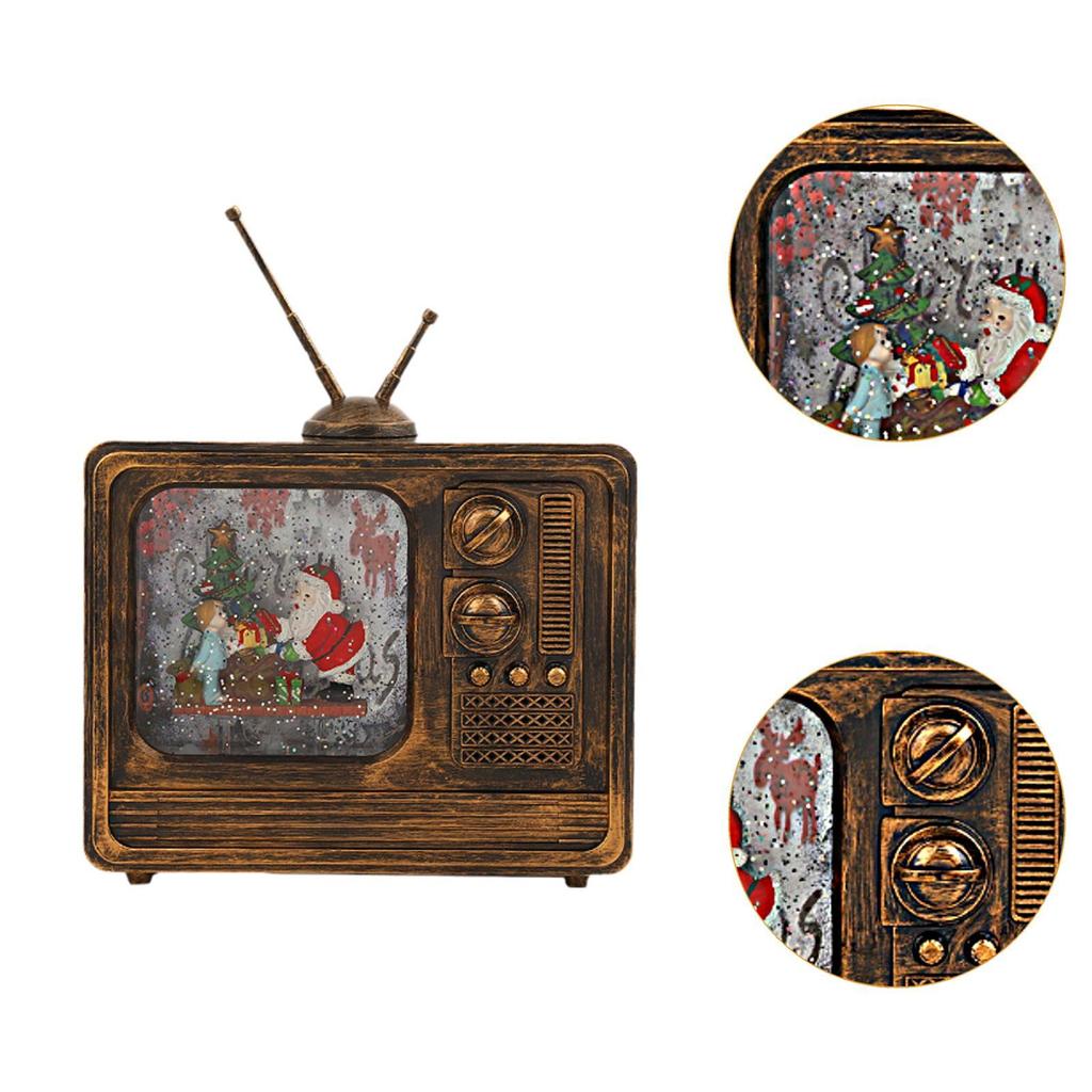 Christmas Musical Box Retro Crafts Night Light for Gifts Bookshelf Christmas