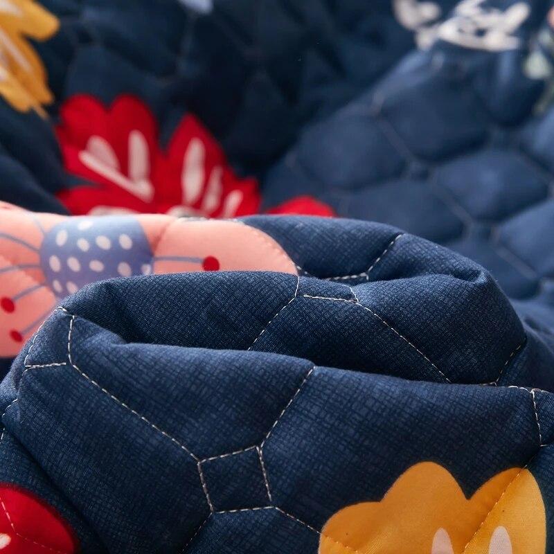 Стеганый наматрасник с принтом, сплошной цвет, эластичная лента, фиксированная простыня, модное постельное белье (Нет наволочки) Встроенный лист