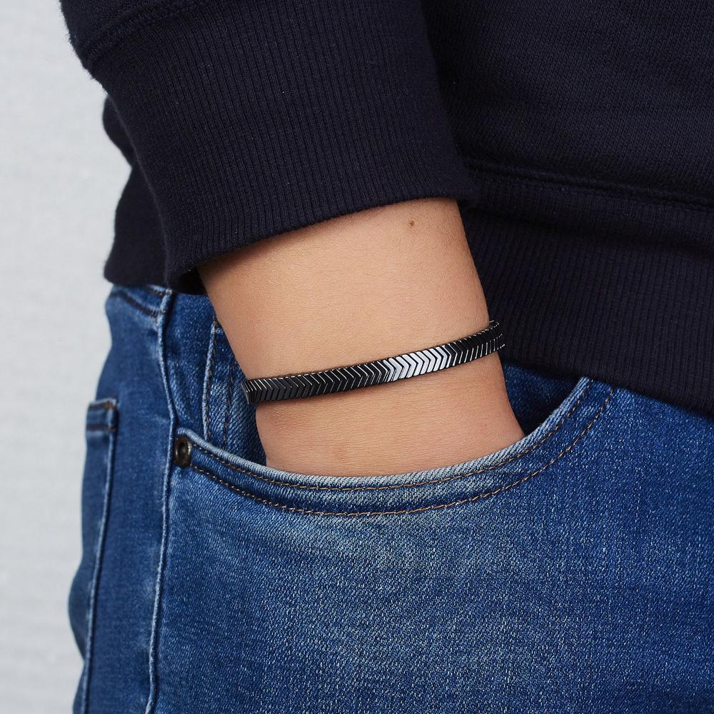 Women Fashion Mens Jewelry Bangle Adjustable Black Hematite Stone Beads Bracelet Hematite Beaded