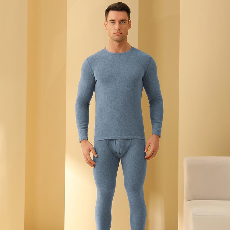 Мужской комплект термобелья из шерсти и шелка - цветной осенне-зимний базовый слой для пар