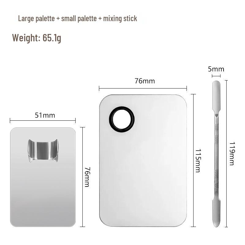 Набор палитры для смешивания макияжа и шпателя из нержавеющей стали
