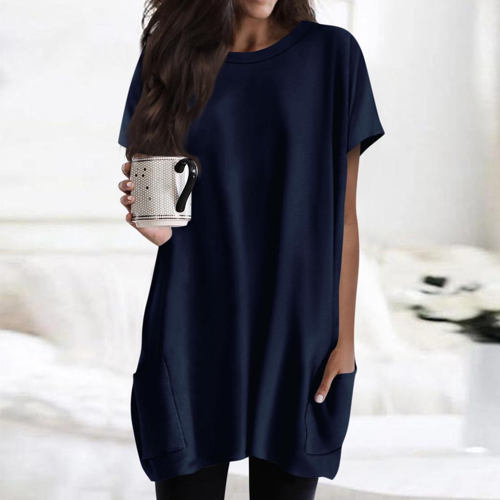 Женская футболка с круглым вырезом, короткими рукавами и карманным принтом, топы стандартной посадки