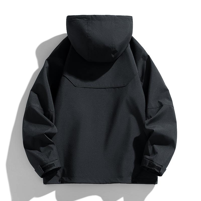 Coat Couple Waterproof Jacket Spring and Autumn New Trend Versatile Hooded Jacket Men's Loose Casual Coat