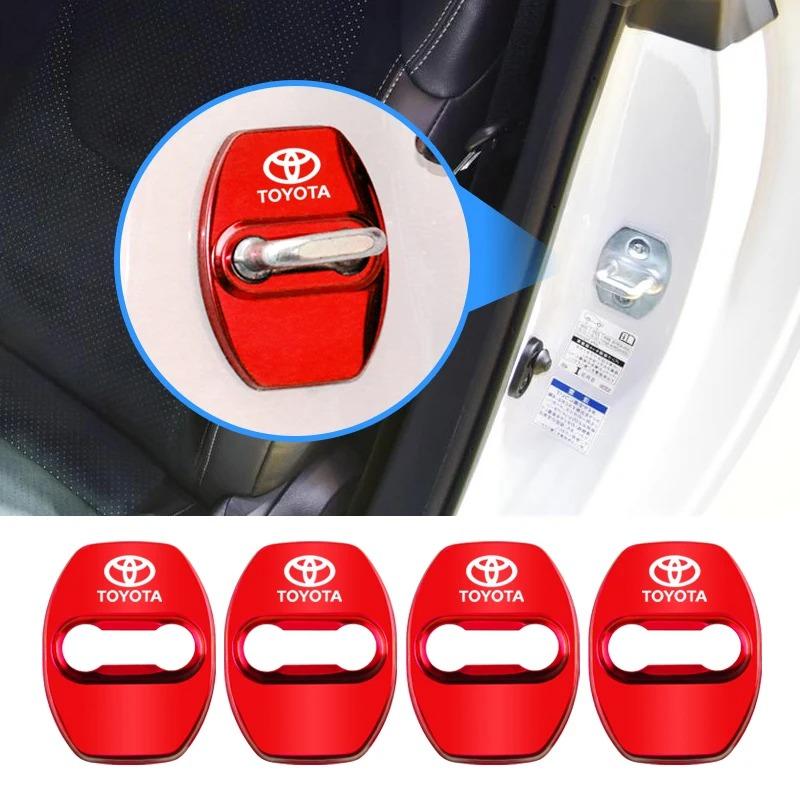 MSH3 4Pcs Car Door Lock Cover Anti Scratch Protective Buckle Caps for Toyota Yaris Hilux Prius Auris Corolla Camry RAV4 Accessories