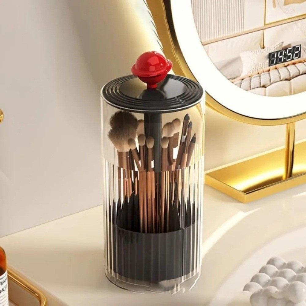 Plastic Makeup Brushes Holder with Lid Cosmetic Brushes Storage Box Makeup Brush Organizer Home