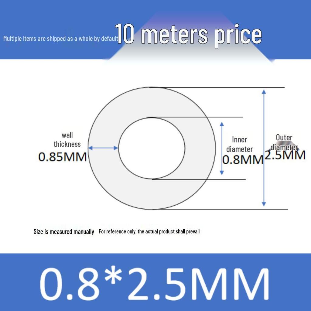 Маленькая высокотемпературная пищевая силиконовая трубка - Внутренний диаметр 0,3-1