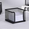 Note Pad Storage Box Fine Mesh Large Capacity Easy Access Black Heavy Duty Metal Desktop Memo Pad Sticky Note Organizer Home Supplies