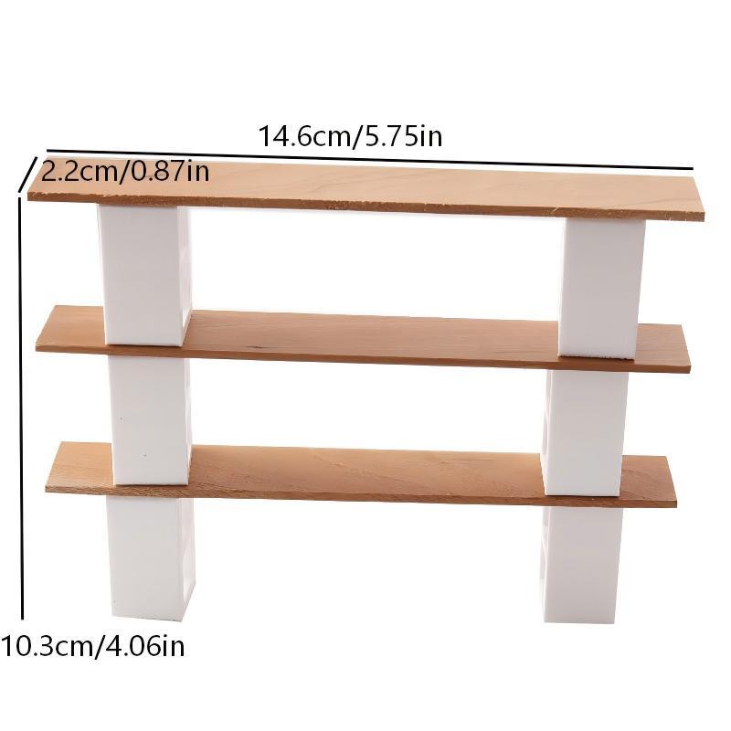 1/12 Dollhouse Mini Furniture Display Shelf Multi Storage Rack Organizer Realistic Decor for Dollhouse Bedroom Living Room Kitchen