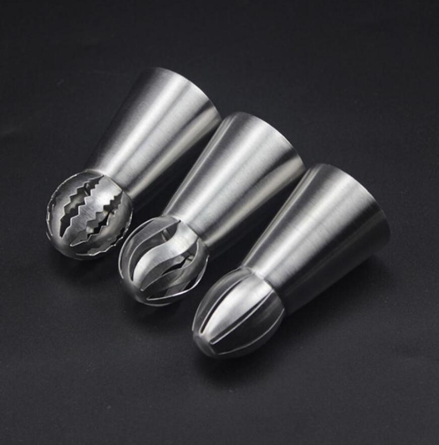 3Pcs Russian Flower Icing Piping Nozzles Tips Cake Decoration Pastry Cupcake Baking Tools
