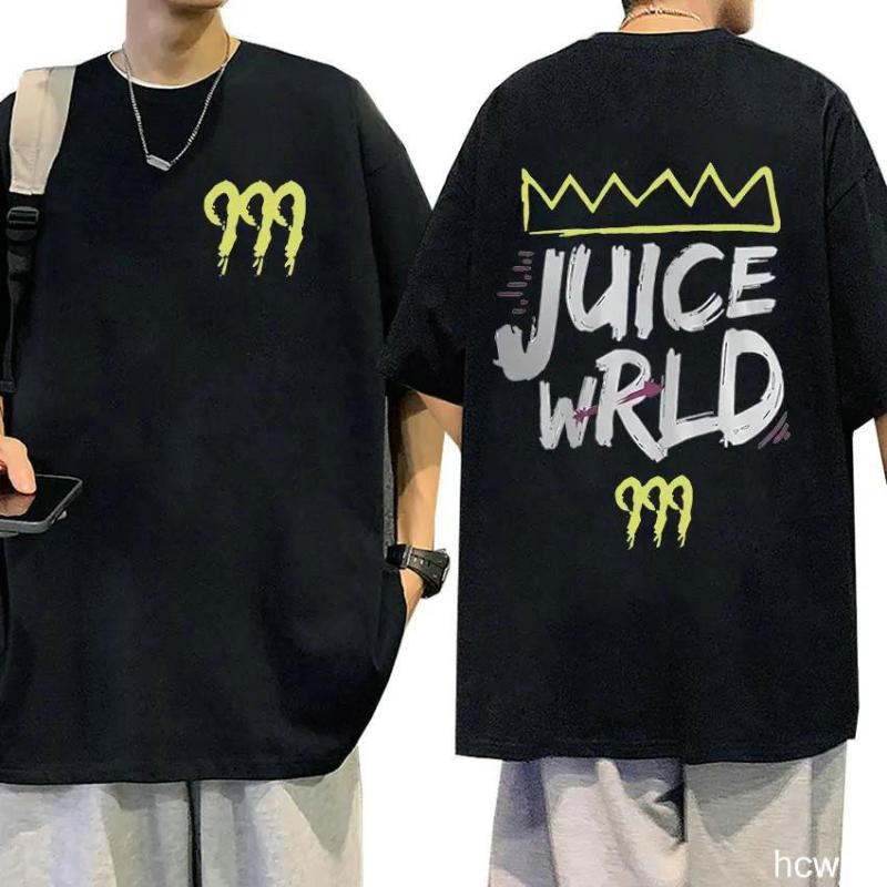 Классическая футболка с коротким рукавом и принтом рэпера JUICE WRLD, хлопковая футболка с коротким рукавом, уличная хип-хоп спортивная одежда, повседневные топы оверсайз