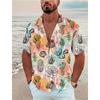 Men's Shirt Cactus 3D Print Men's Clothing Oversized Summer 2025 New Travel Hawaii Beach Hawaiian Harajuku Short Sleeves Shirt