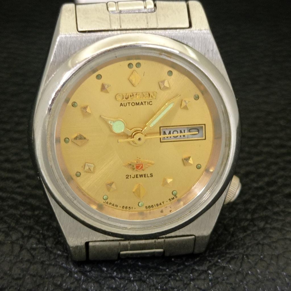 АВТОМАТИЧЕСКИЕ ВИНТАЖНЫЕ ЧАСЫ CITIZEN JAPAN 6651A ЖЕНСКИЕ ОРИГИНАЛЬНЫЙ ЦИФЕРБЛАТ a704228-1 R213i-a704228