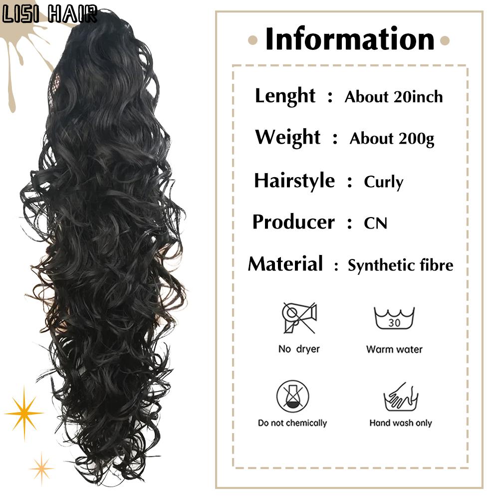 MERISIHAIR Синтетические длинные толстые волны, волокно пони, зажим для когтей, вьющиеся наращивание хвоста, зажим для парика для женщин, повседневного использования