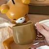 Chubbybaby Рилаккума Мультяшная Чашка для ополаскивания рта Милый Пухлый Медвежонок Пластиковая Чашка для Зубной Щетки Кавайная Для Детей Пары Ванной Комнаты Ежедневное Мытье