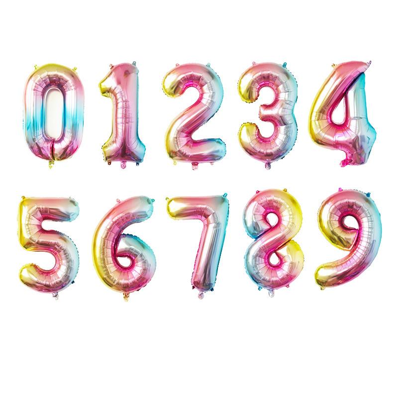 16 32-дюймовый большой фольгированный гелиевый шар с цифрами 0-9 фигурок, украшения для дня рождения, детский свадебный шар