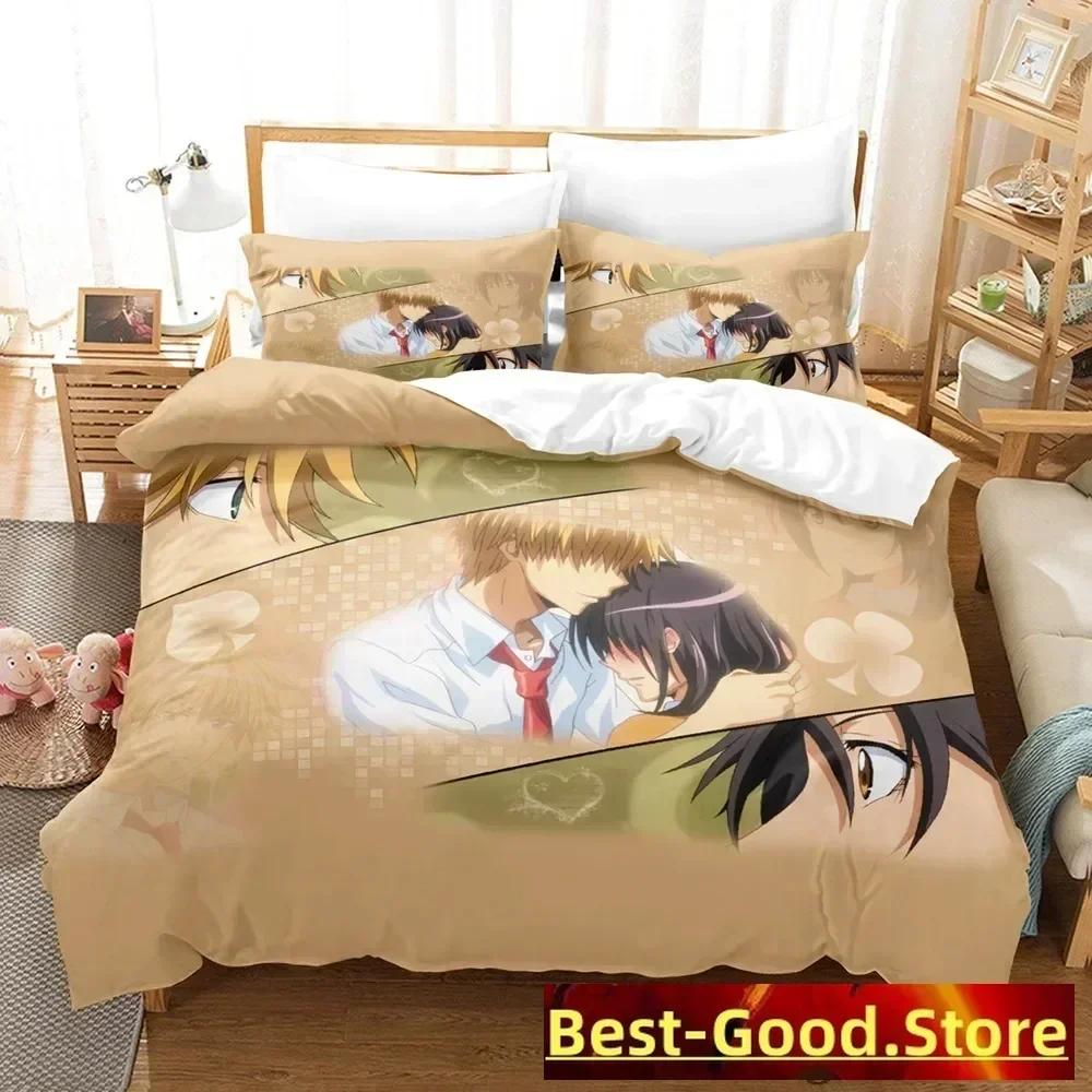 Кавайи Новый Kaichou Wa Maid-sama Комплект постельного белья Пододеяльник Простыня Постельное белье с принтом Наволочка Размер Full Queen King Подушка Одеяло Спальня