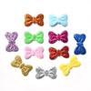 100Pcs Mixed Colors Glitter Nonwoven Bowknot Felt Fabric Patch DIY Cloth Appliques/Craft Wedding Decoration