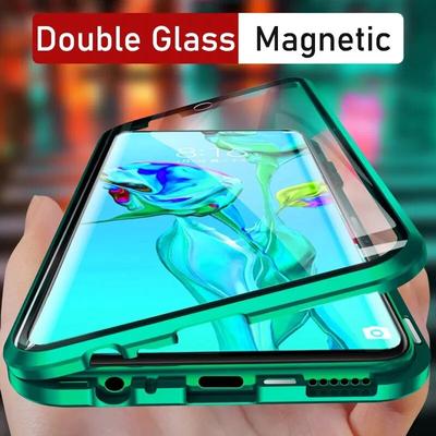 Металлический магнитный чехол для Samsung Galaxy S25 S24 Ultra S23 FE S21 S20 S22 A56 A36 A16 A26 A55 A52 A32 A54 Двусторонний стеклянный противоударный защитный чехол
