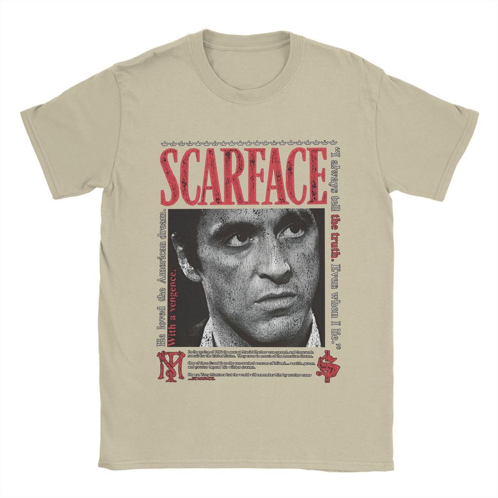 Забавные классические футболки 90-х годов Scarface для мужчин, с круглым вырезом, из чистого хлопка, с коротким рукавом, больших размеров