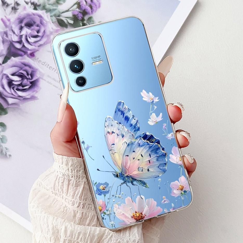 Чехол для Vivo V23 Pro V2132 Милый Чехол с Рисунком Сердечек Любви Мягкий Тонкий Чехол для Телефона Для Vivo V23e V 23 Pro VivoV23 5G Задняя Крышка Сумки