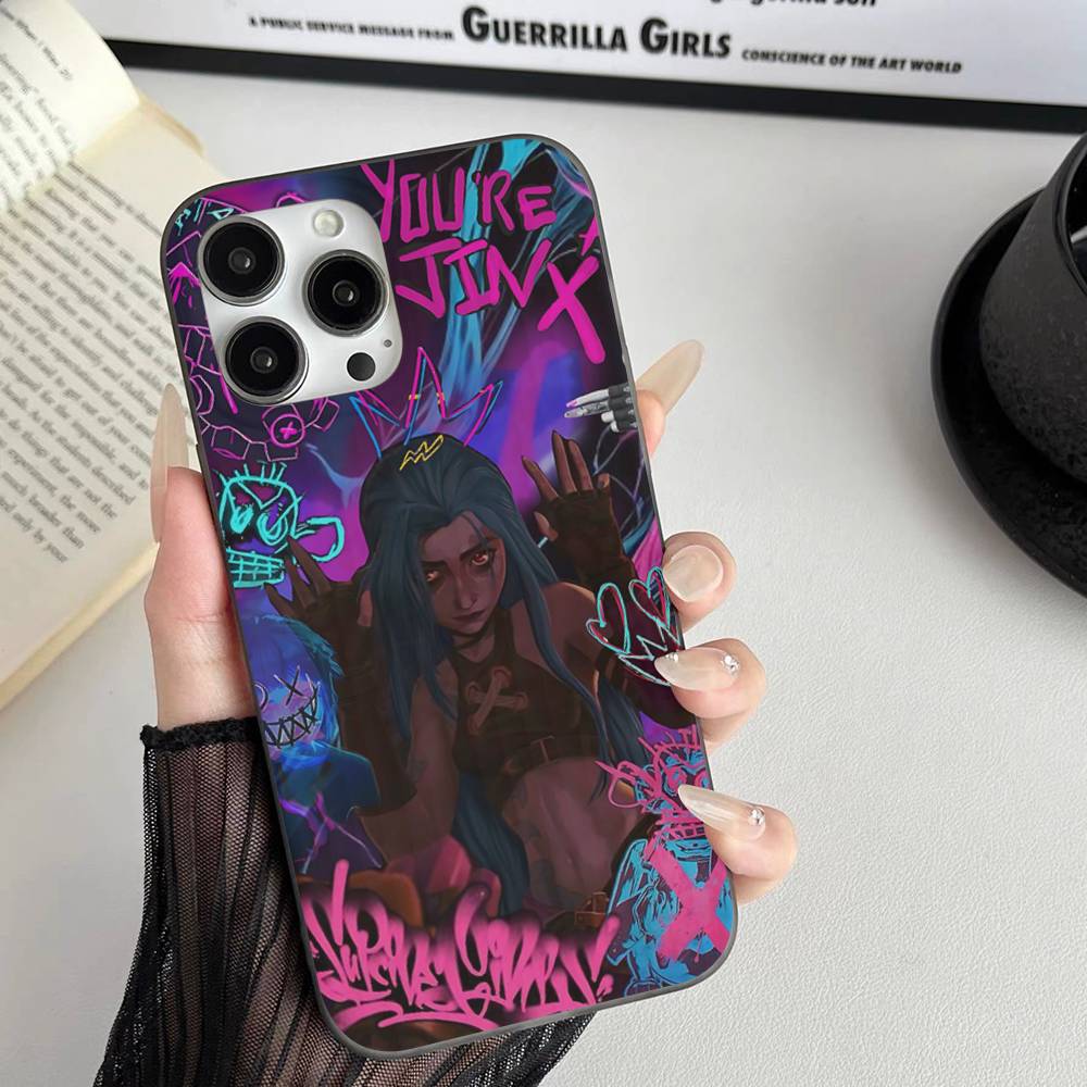 Graffiti Arcane Jinxs Phone Case Corrugated Pattern Phone Case For IPhone 17 Air 16 15 14 13 12 11 Plus Pro Max Shockprooof
