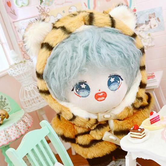 Одежда для куклы Платье с тигровым узором Наряд из ткани для переодевания Красивое пальто с капюшоном и брюки для куклы 20 см