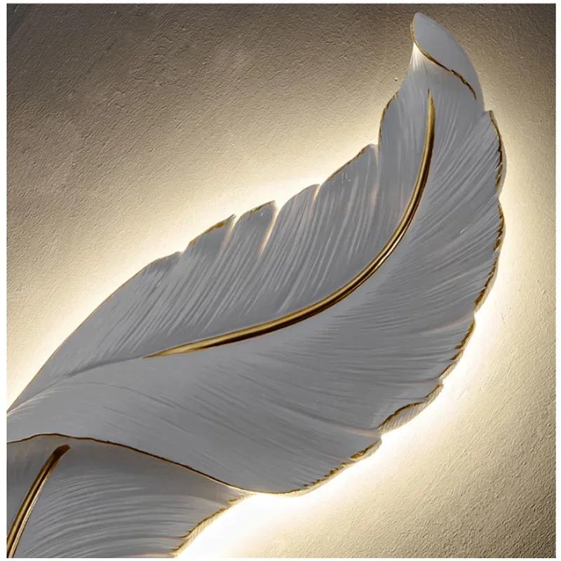 Современный минималистский настенный светильник в виде перьев, светодиодные прикроватные лампы, внутреннее освещение, светильник для лестницы, прихожей, коридора, декор дома