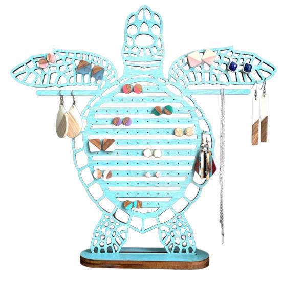 Органайзер для сережек с морской черепахой, большая емкость, стабильная база, магазин, ожерелье, браслет, витрина, украшение для дома, стойка для ювелирных изделий, серьги