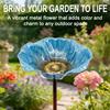 Металлический Цветочный Колышек для Двора Ручной Работы Станция Поения Пчел Втыкаемый в Землю Поилка для Птиц Кормушка Питьевая Миска для Бабочек Наружный Декор для Сада Двора Газона