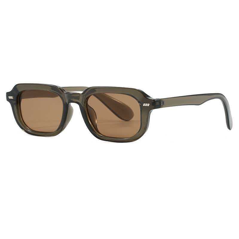 New square small frame rice nail women's sunglasses ins Internet celebrity street shot decorative fashion glasses